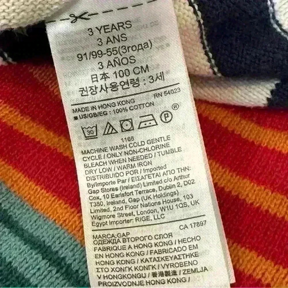 Gap sz 3T Preppy Fall & Winter colorful stripe pullover sweater red green blue - Picture 4 of 4